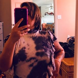 Tye Dye cut out blouse